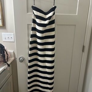 Abercrombie and Fitch Black and White Striped Maxi Dress